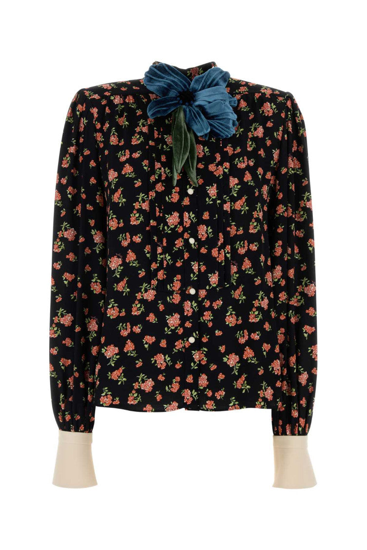 Navy Blue Regular Floral Shirt 1