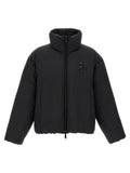 Black Solid Mock Collar Jacket 1