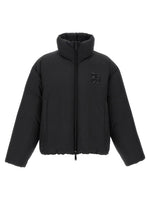 Black Solid Mock Collar Jacket 1