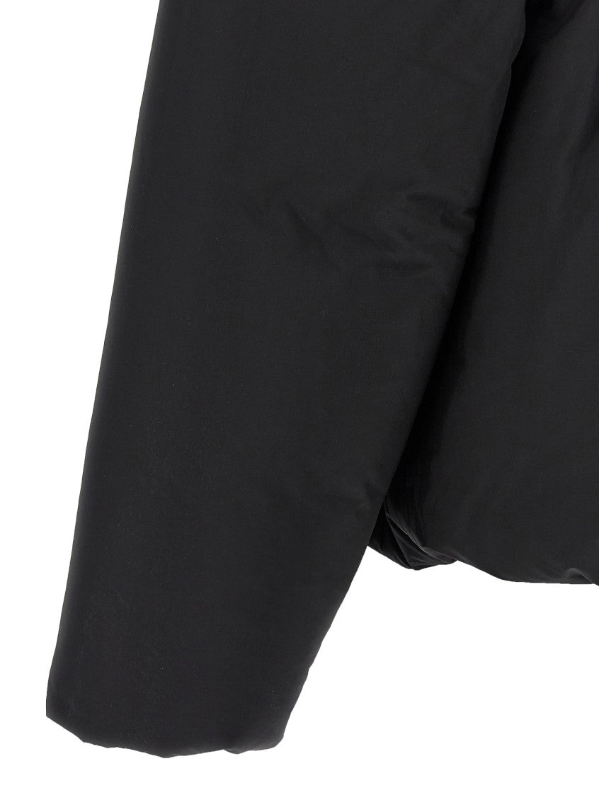Black Solid Mock Collar Jacket 3