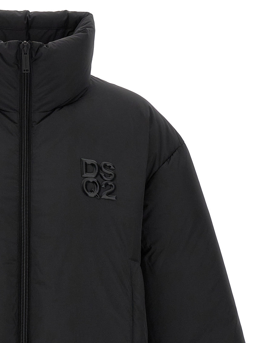 Black Solid Mock Collar Jacket 4