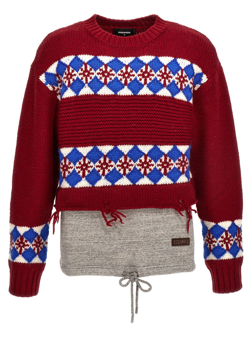 Multicolor Knitted Crew Neck Sweater 1