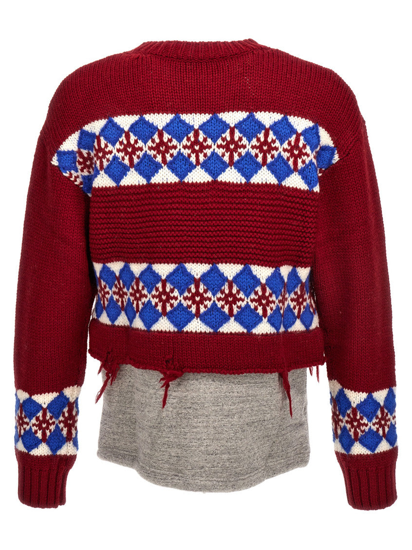 Multicolor Knitted Crew Neck Sweater 2