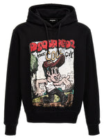Black Graphic Hood Sweatshirt 1