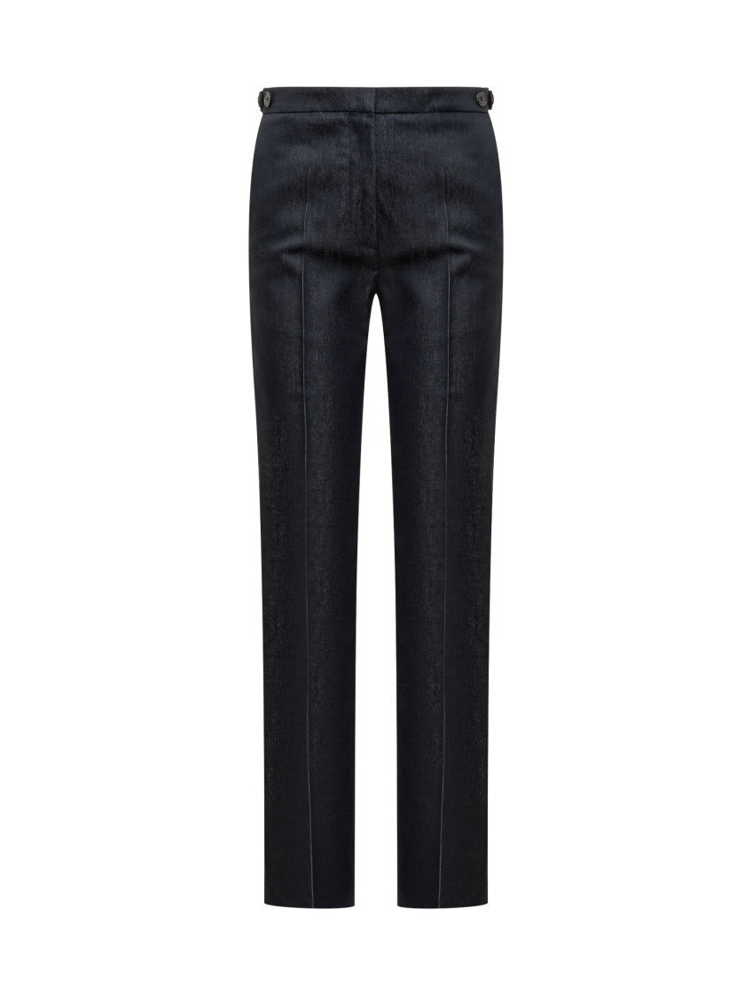 Blue Straight Flat Front Pants 1