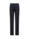 Blue Straight Flat Front Pants 1