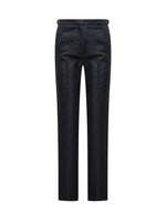 Blue Straight Flat Front Pants 1