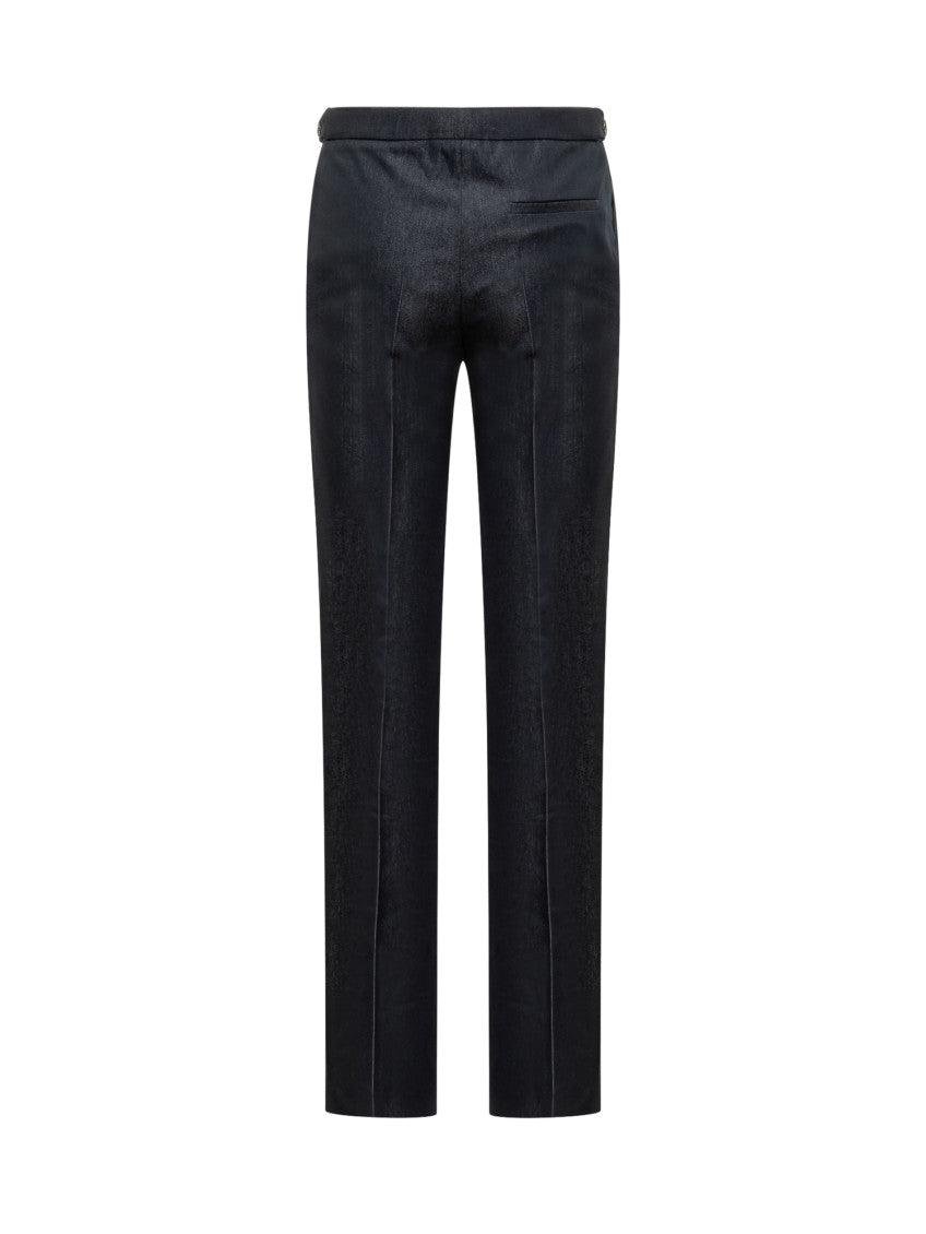 Blue Straight Flat Front Pants 2