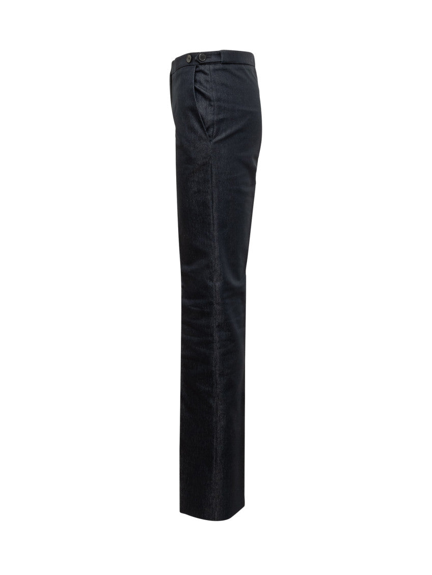 Blue Straight Flat Front Pants 3