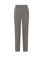 Grey Straight Flat Front Pants 1