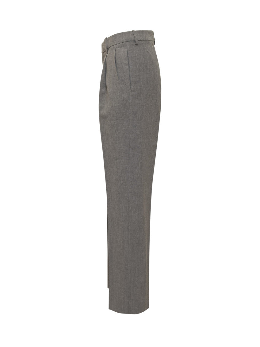 Grey Straight Flat Front Pants 3