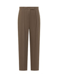 Olive Green Tailored Flat Front Pants 1