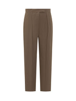Olive Green Tailored Flat Front Pants 1