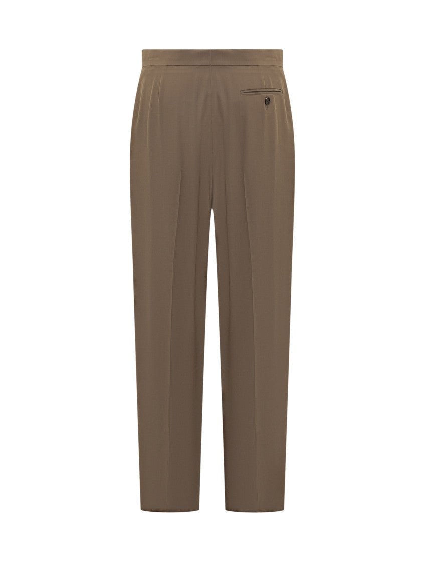 Olive Green Tailored Flat Front Pants 2