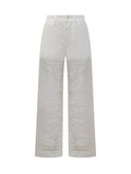 White Relaxed Flat Front Pants 1