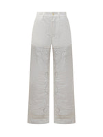 White Relaxed Flat Front Pants 1