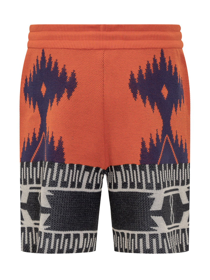 Orange Geometric Shorts 2
