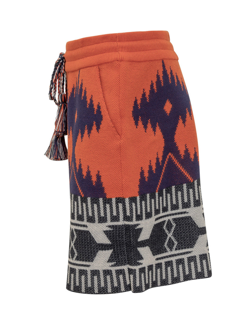 Orange Geometric Shorts 3