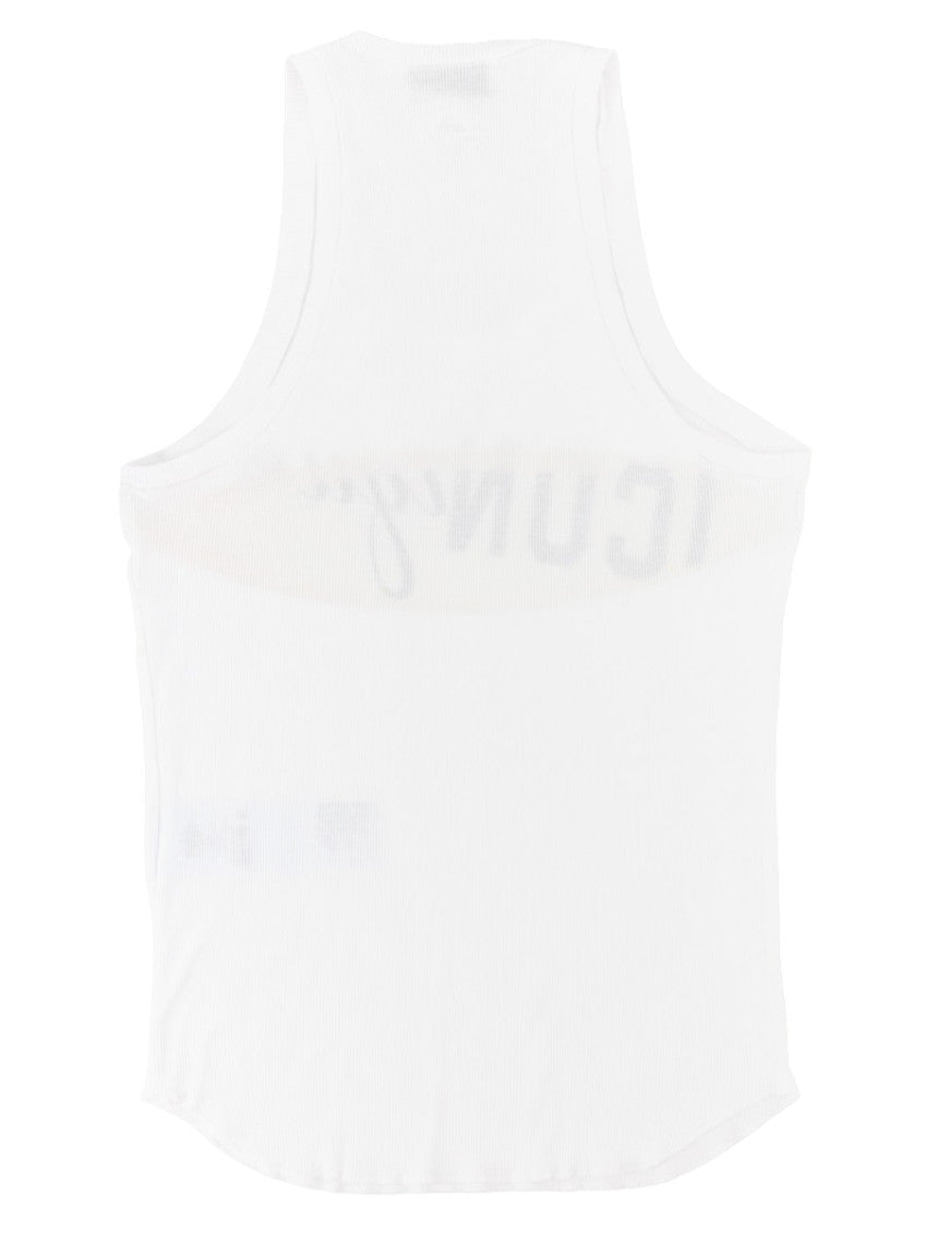 White Graphic Round Neck Top 2