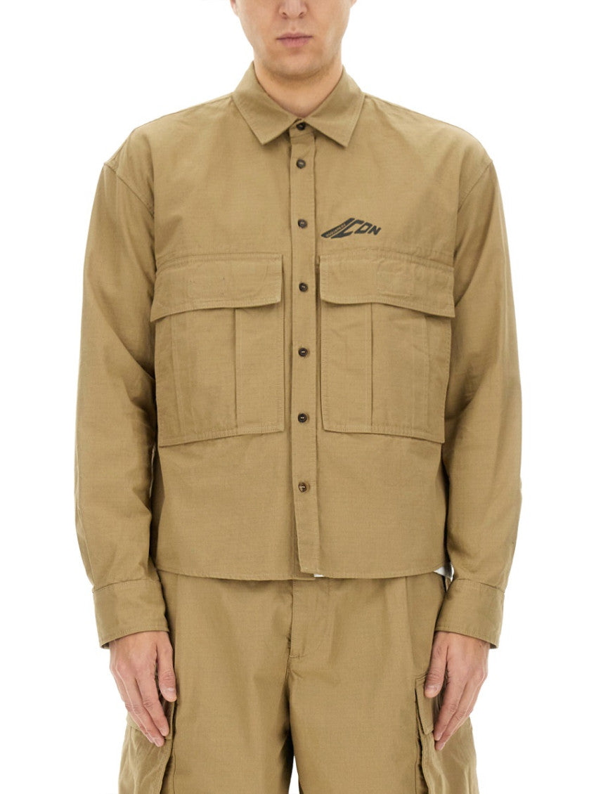 Brown Relaxed Logo Shirt 1