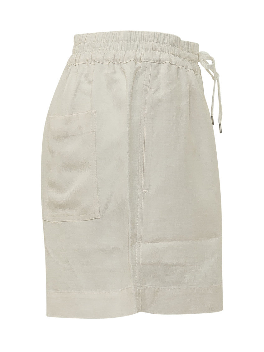 White Solid Shorts 3