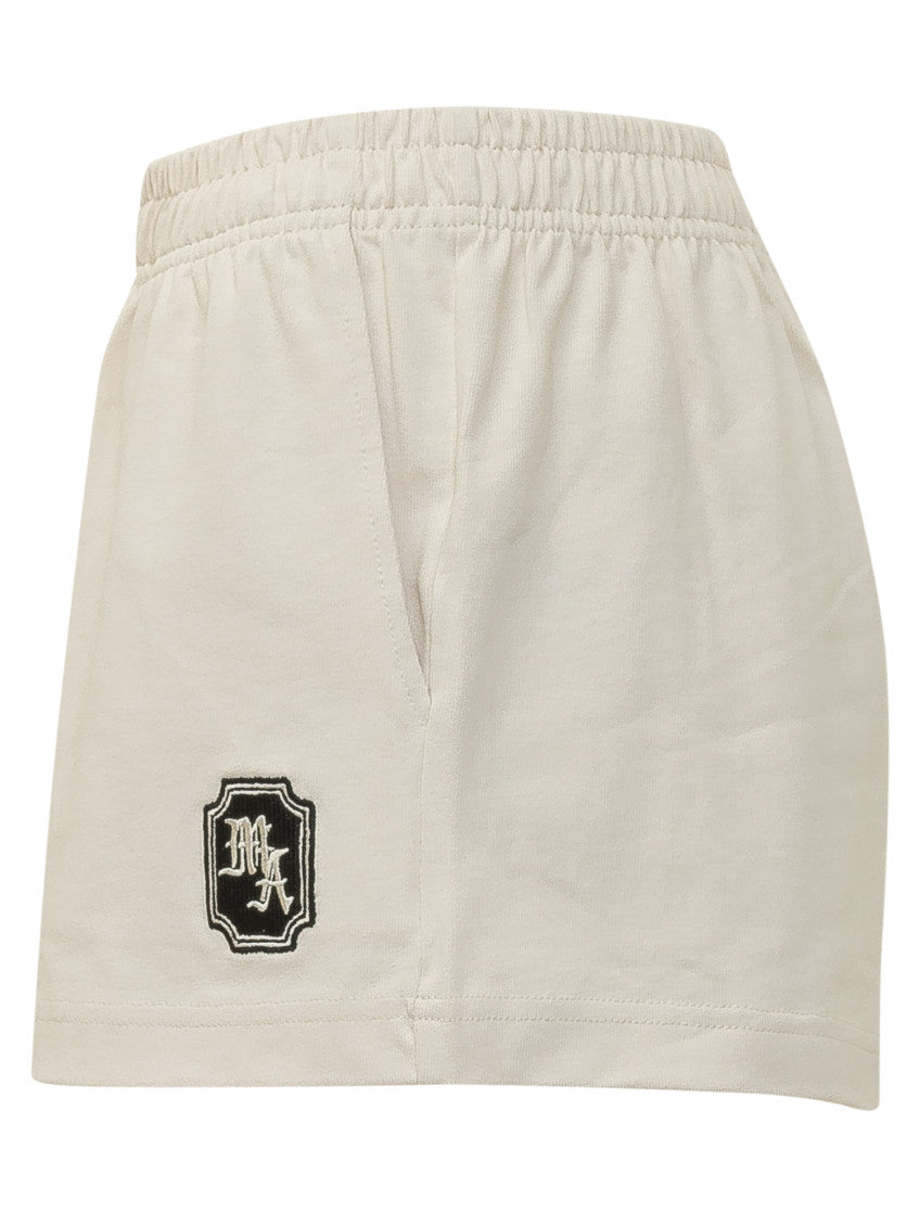 White Solid Shorts 3