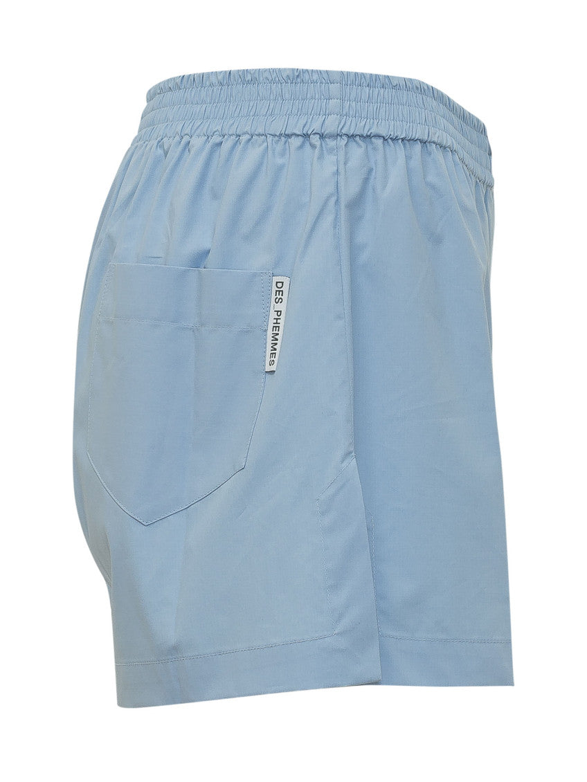 Blue Solid Shorts 3