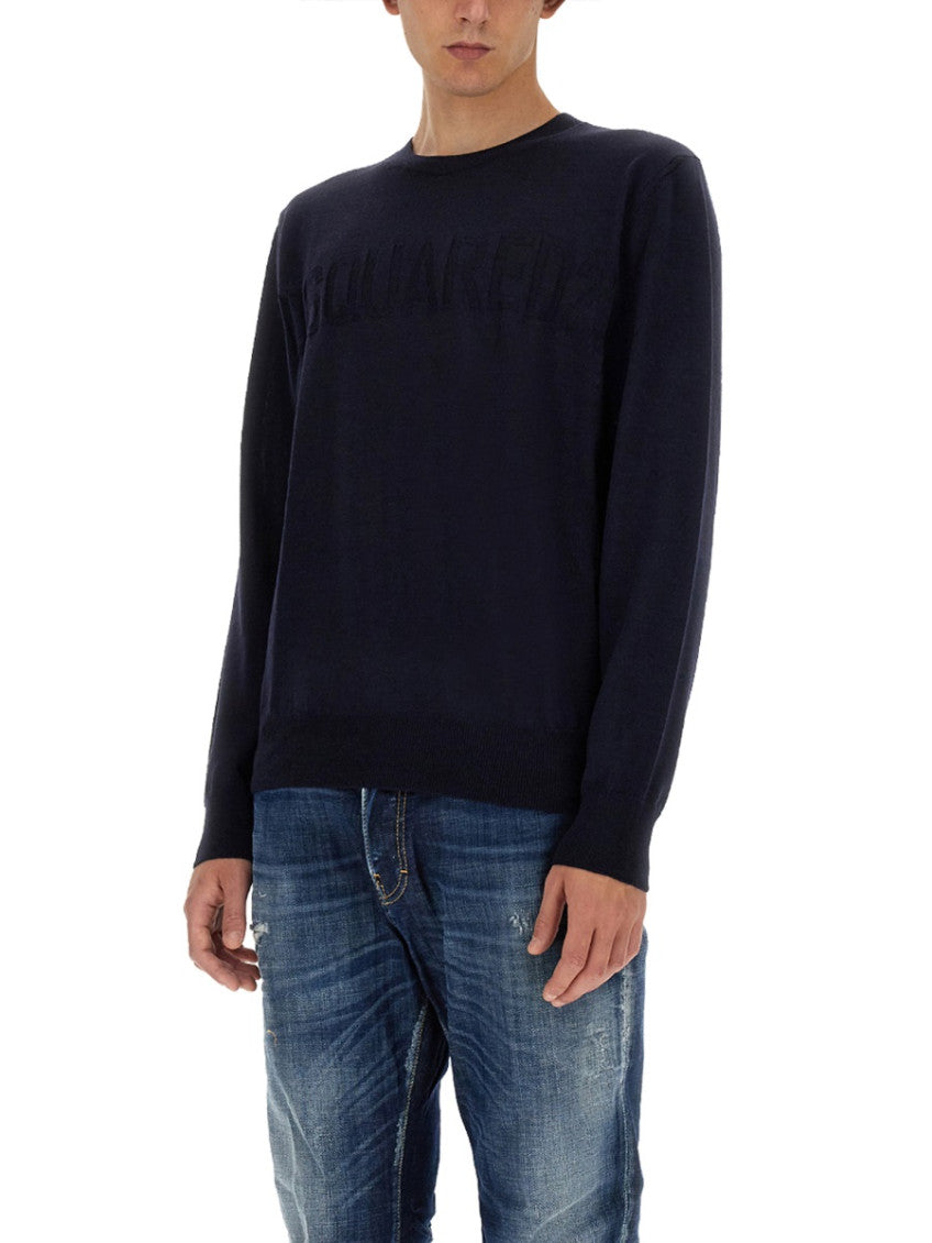 Blue Logo Crew Neck Sweater 3