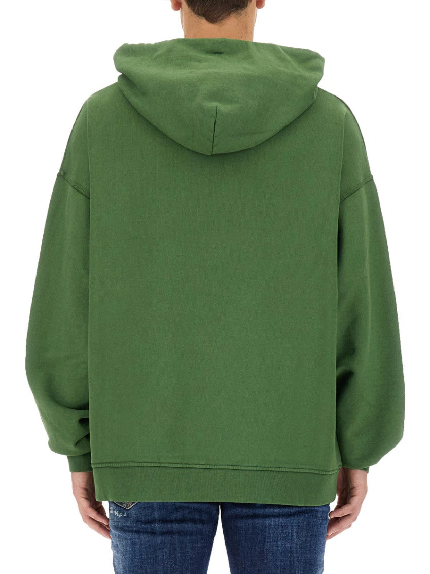 Green Graphic Hood Sweatshirt 3
