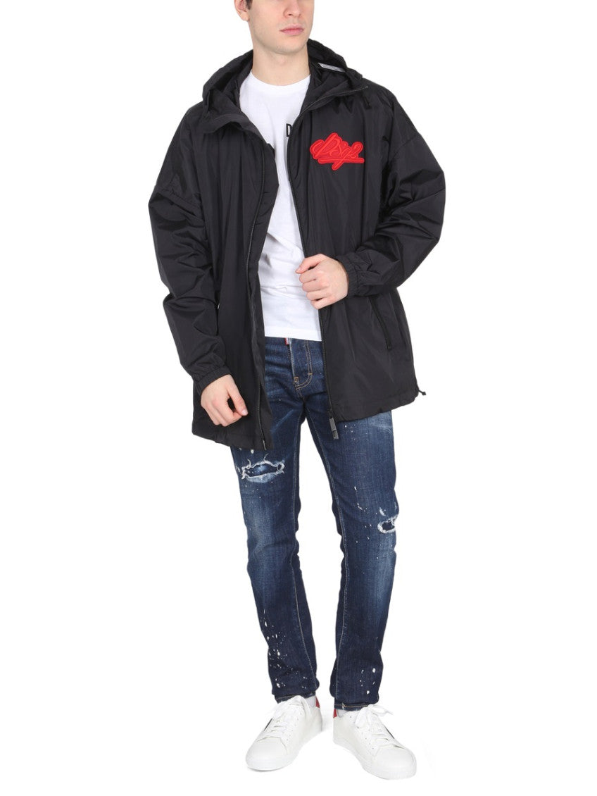 Black Logo Hood Jacket 2