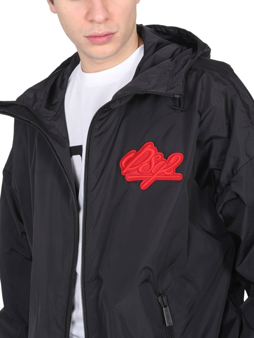 Black Logo Hood Jacket 4