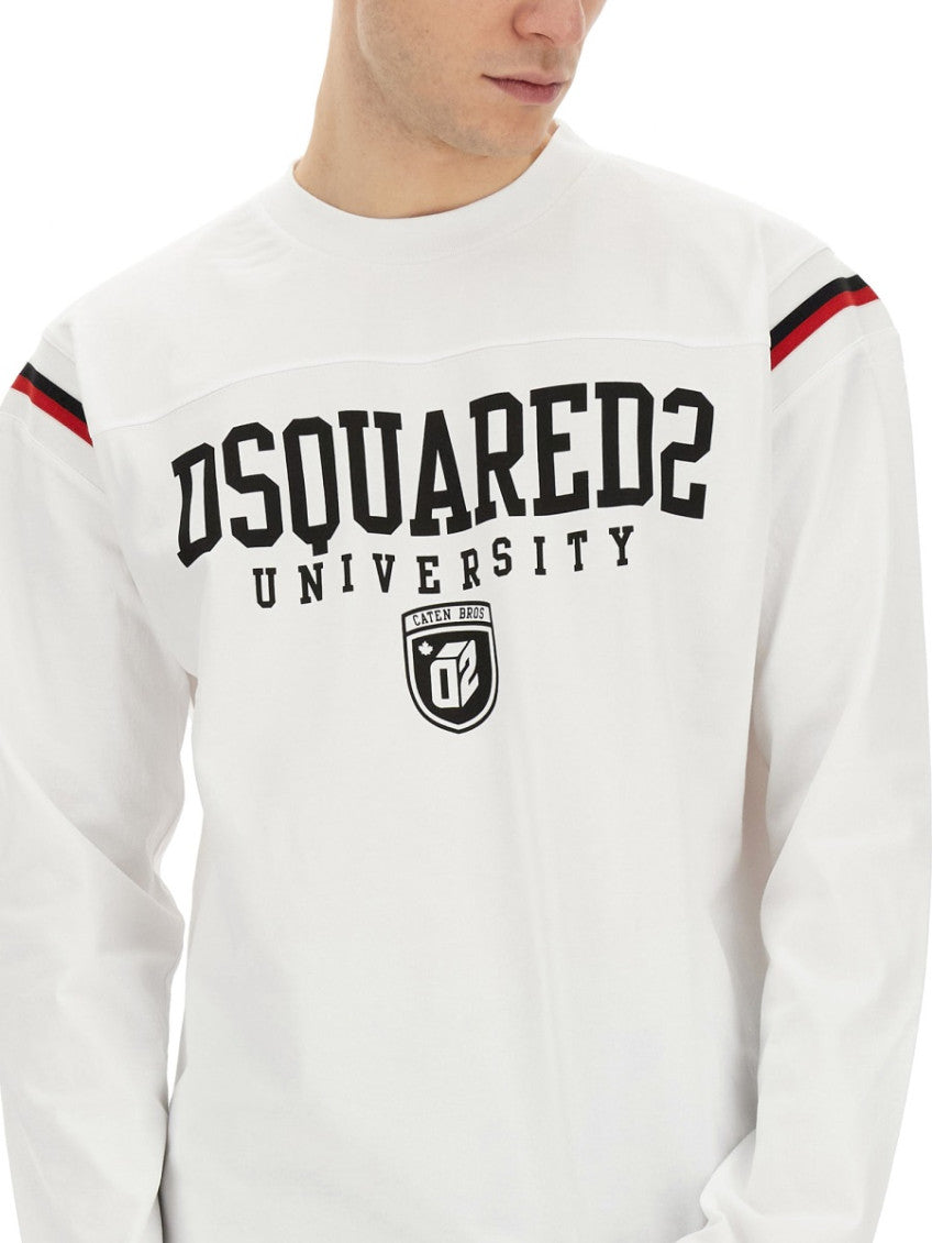 White Graphic Crew Neck Sweatshirt 4