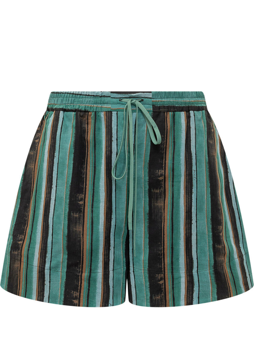Green Stripes Shorts 1