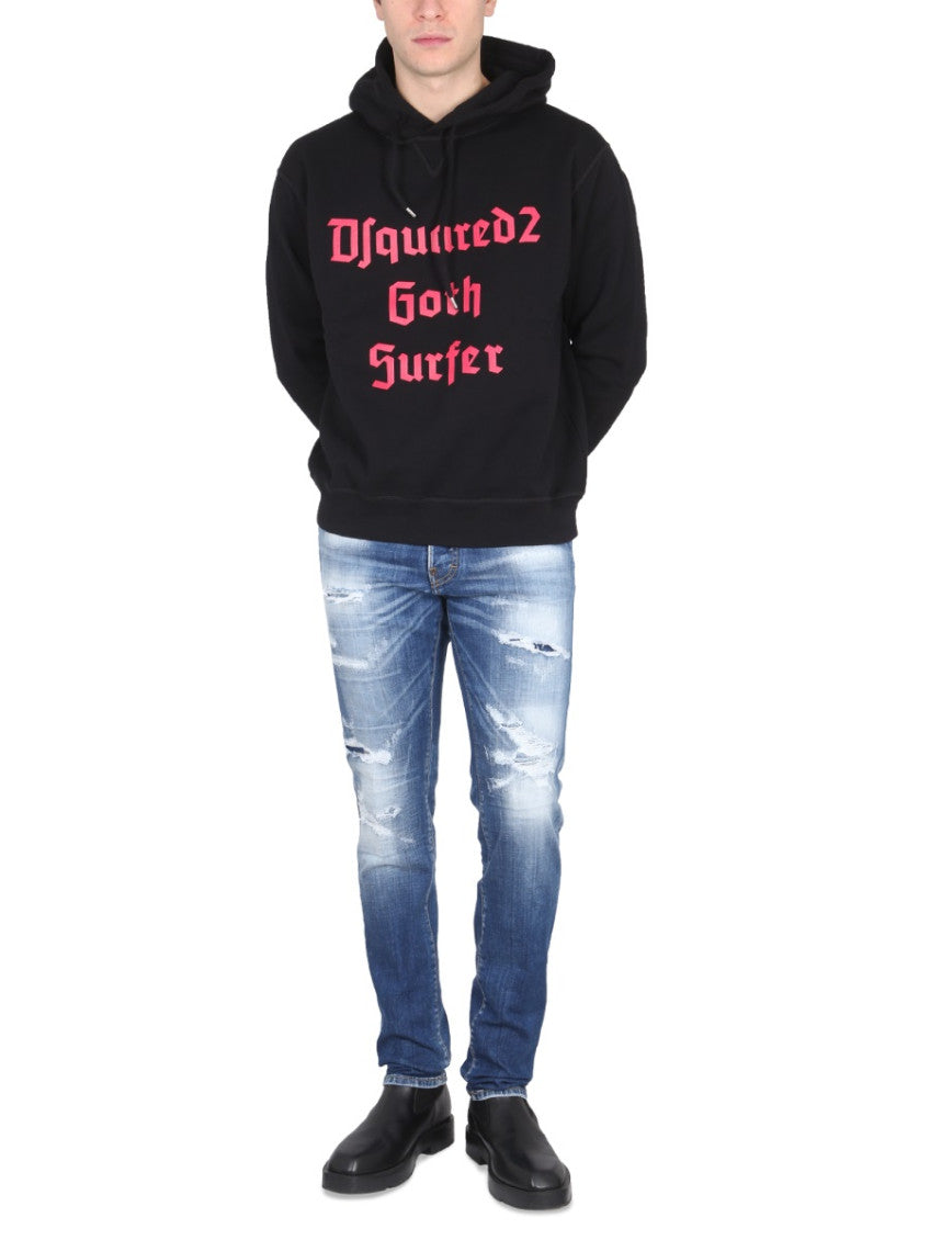 Black Graphic Hood Sweatshirt 2