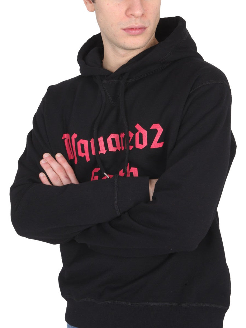Black Graphic Hood Sweatshirt 4