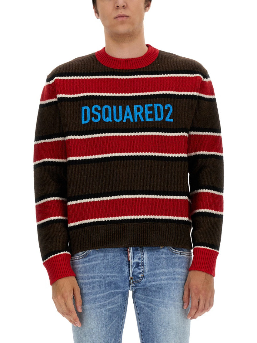 Multicolor Stripes Crew Neck Sweater 1