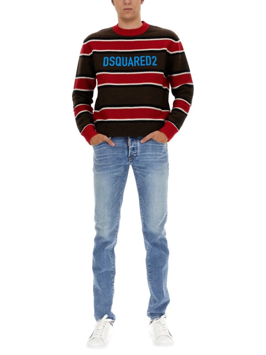 Multicolor Stripes Crew Neck Sweater 2