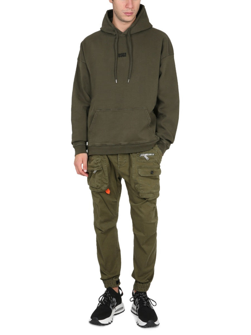 Khaki Logo Hood Sweatshirt 2