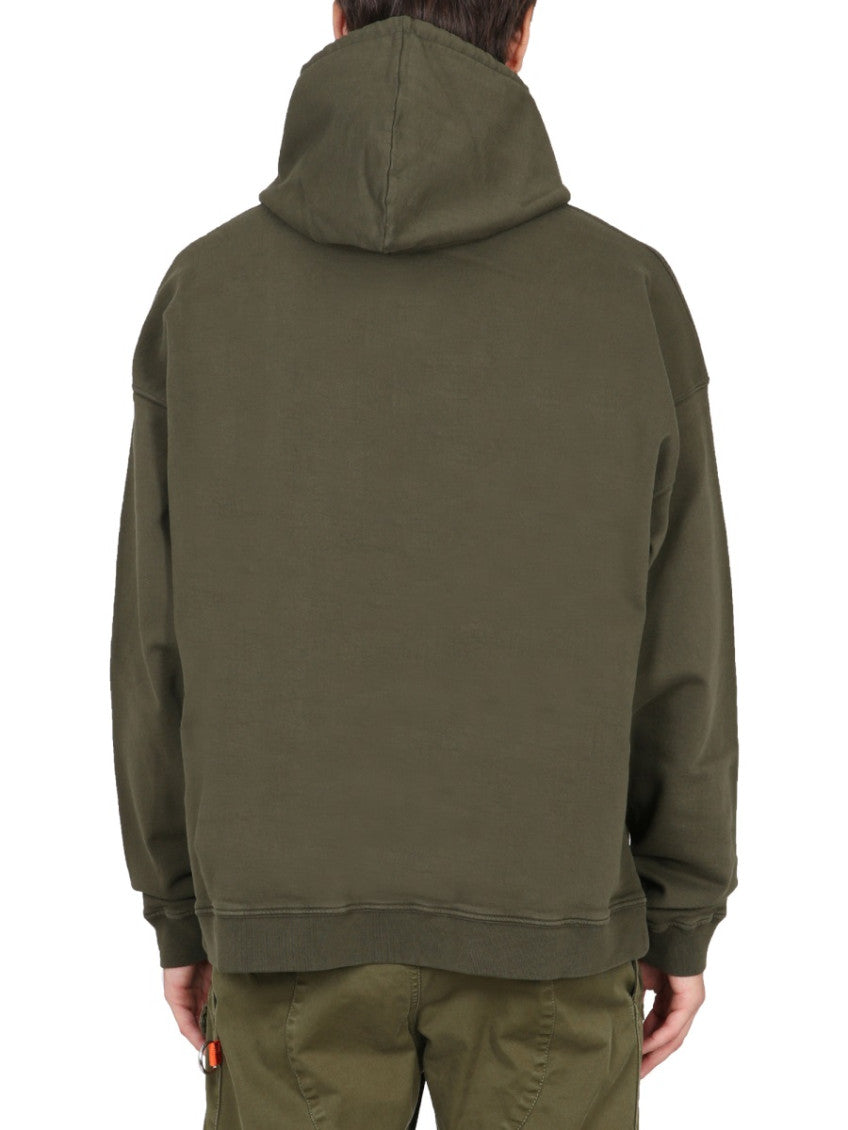 Khaki Logo Hood Sweatshirt 3