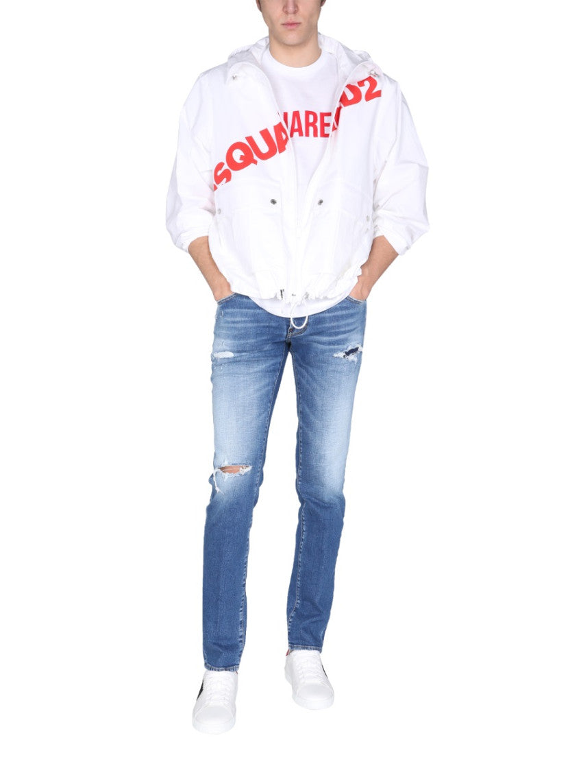 White Logo Hood Jacket 2