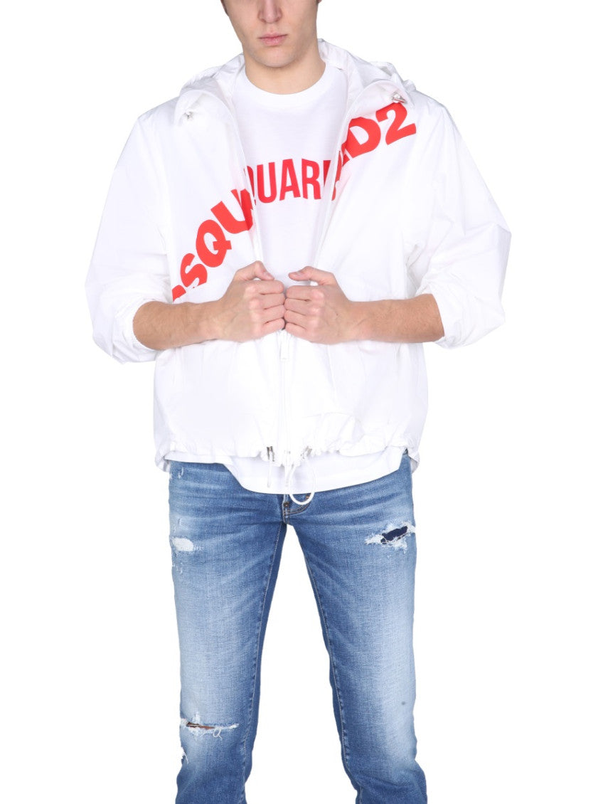 White Logo Hood Jacket 3