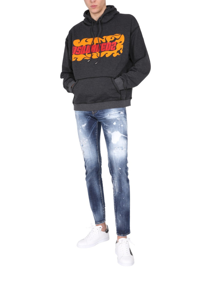 Black Graphic Hood Sweatshirt 2