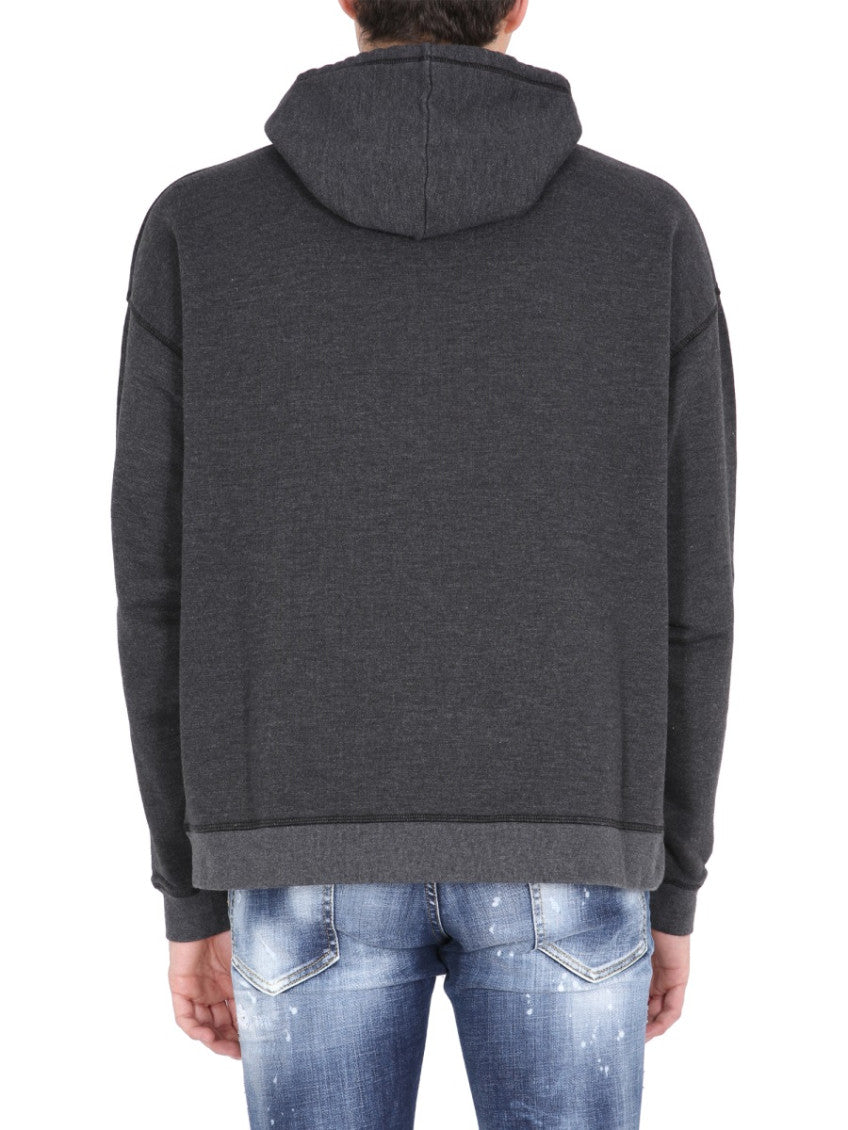 Black Graphic Hood Sweatshirt 3