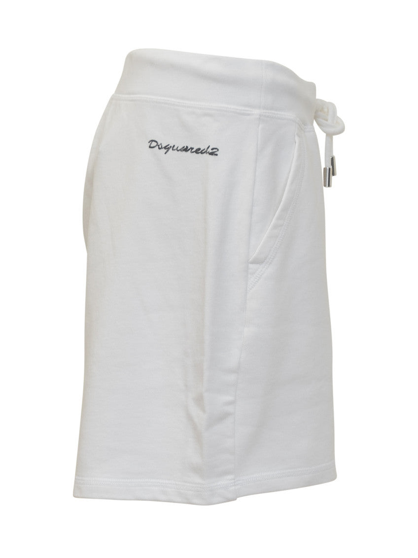 White Solid Shorts 3