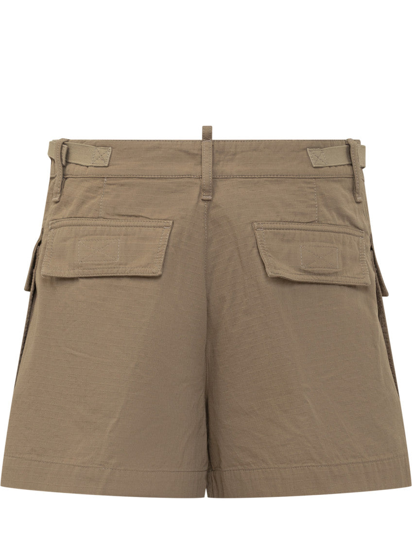 Beige Solid Shorts 2