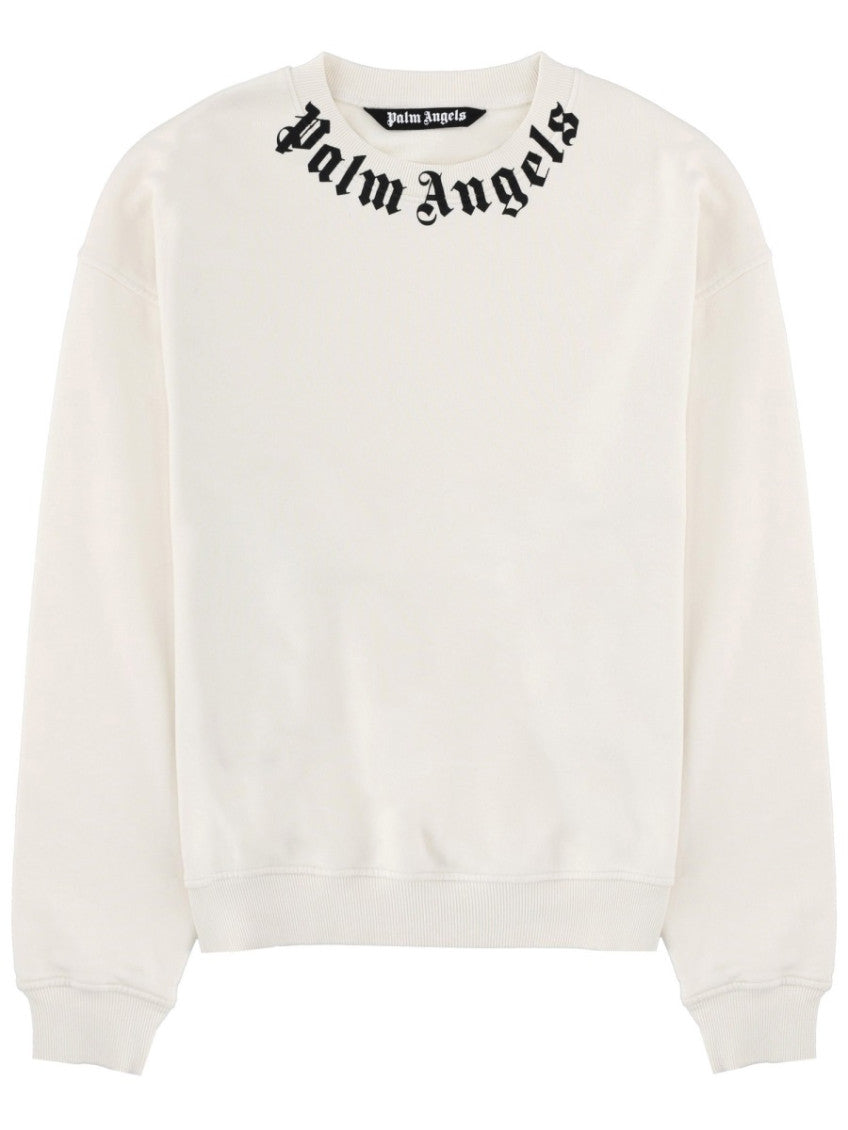 White Logo Crew Neck Sweatshirt 1