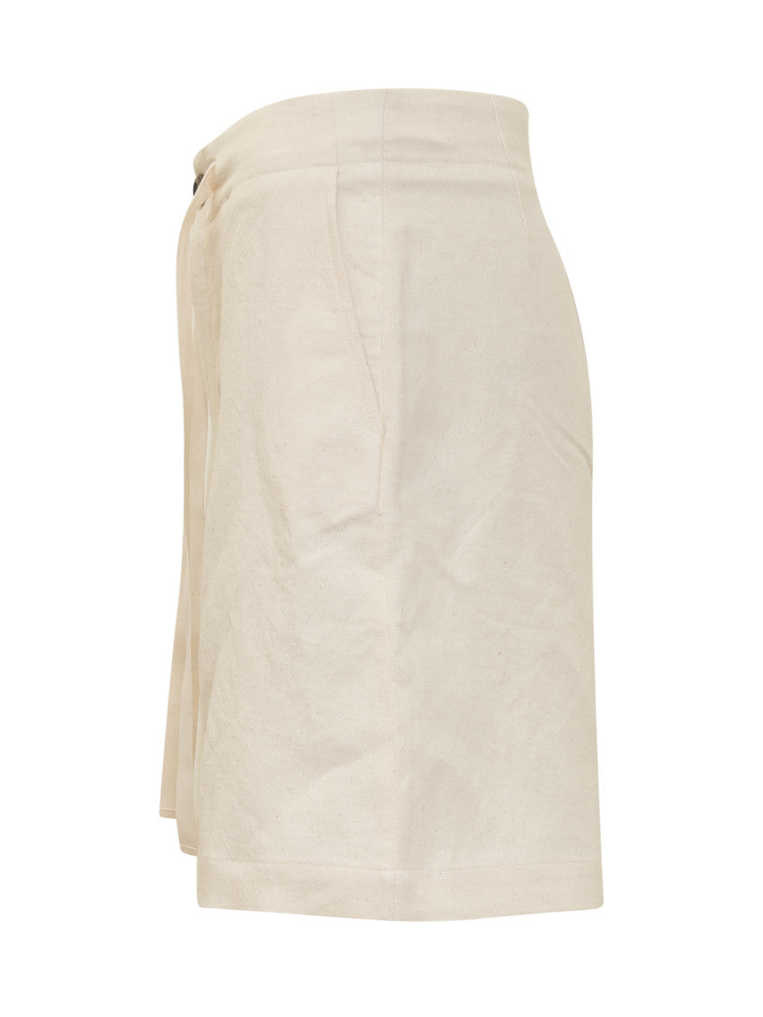 Beige Logo Shorts 3