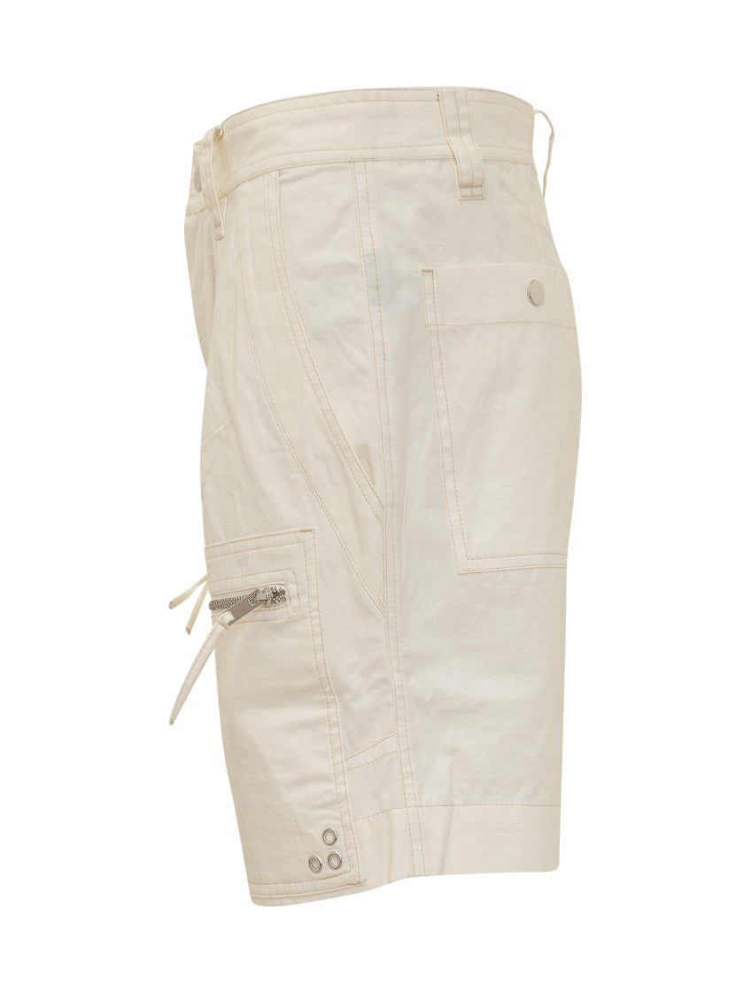 White Solid Shorts 3