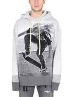 Grey Graphic Hood Sweater 1
