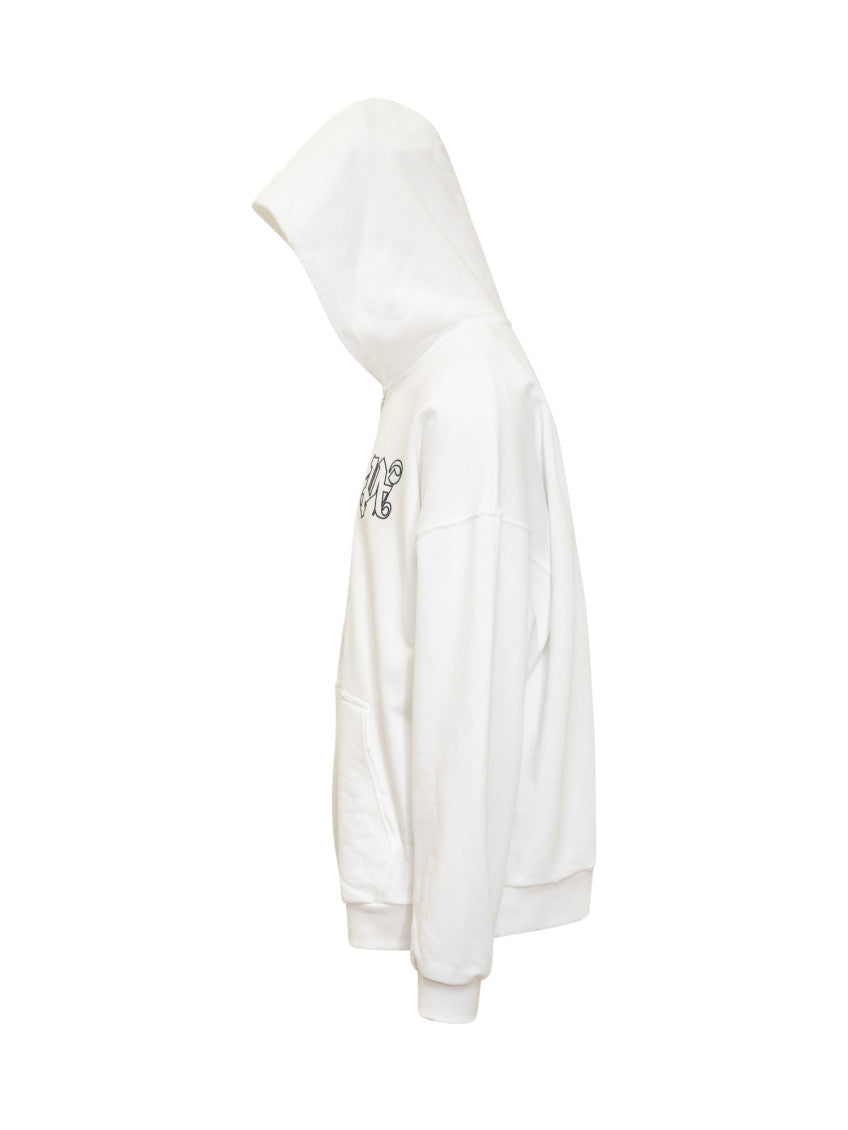 White Logo Hood Sweatshirt 2